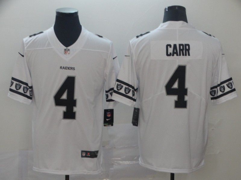 Men Oakland Raiders 4 Carr White team logo cool edition NFL Jerseys